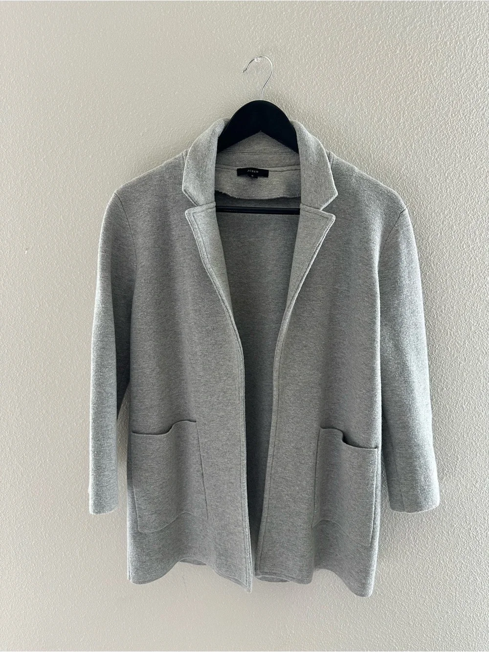 J. Crew Gray Knit Open-Front Cardigan “Sophie”